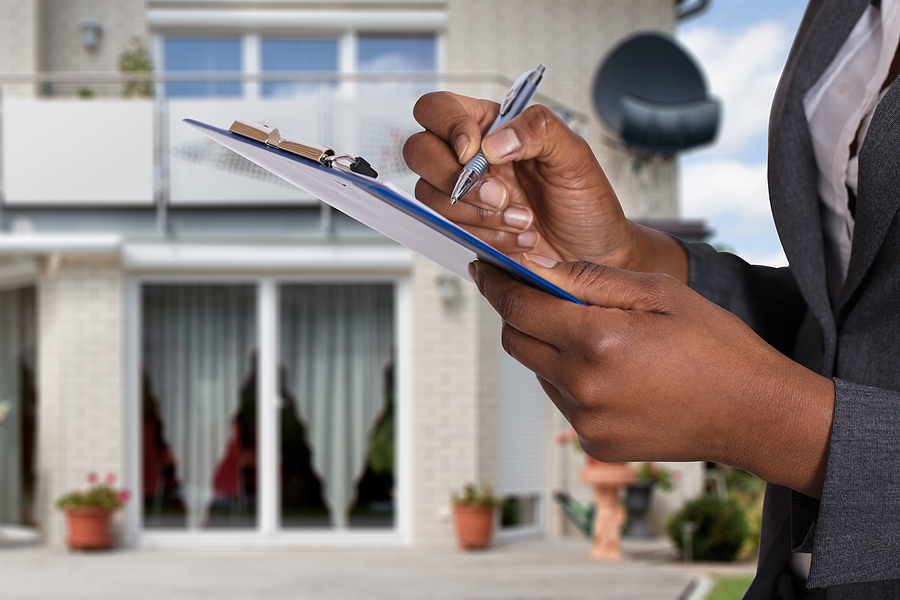 filling the document in front of the house